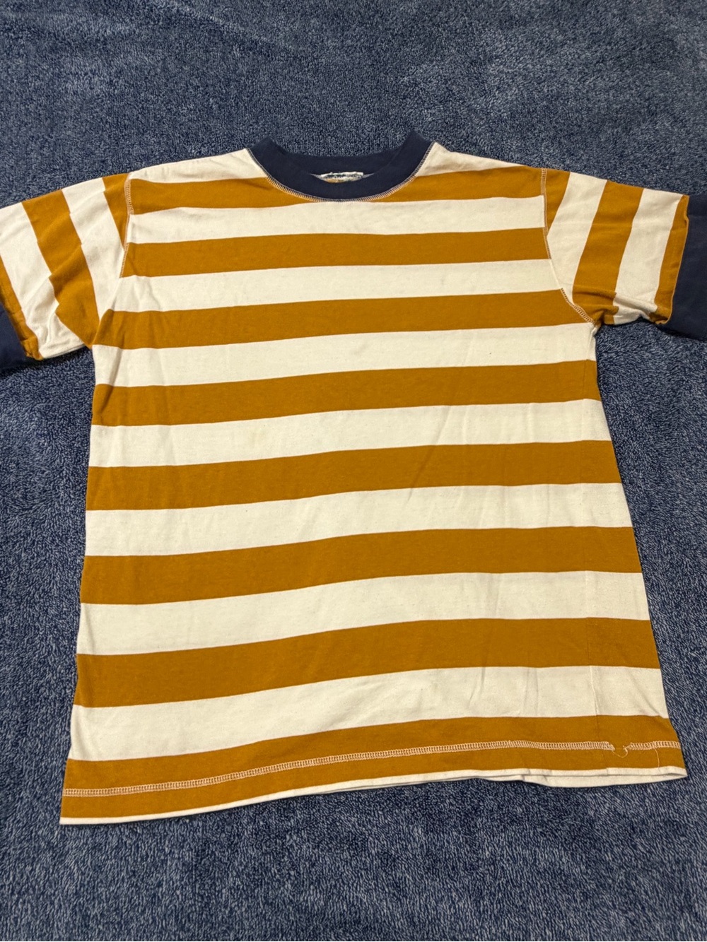Kids Striped Short-Sleeve Tee - Mustard & Cream